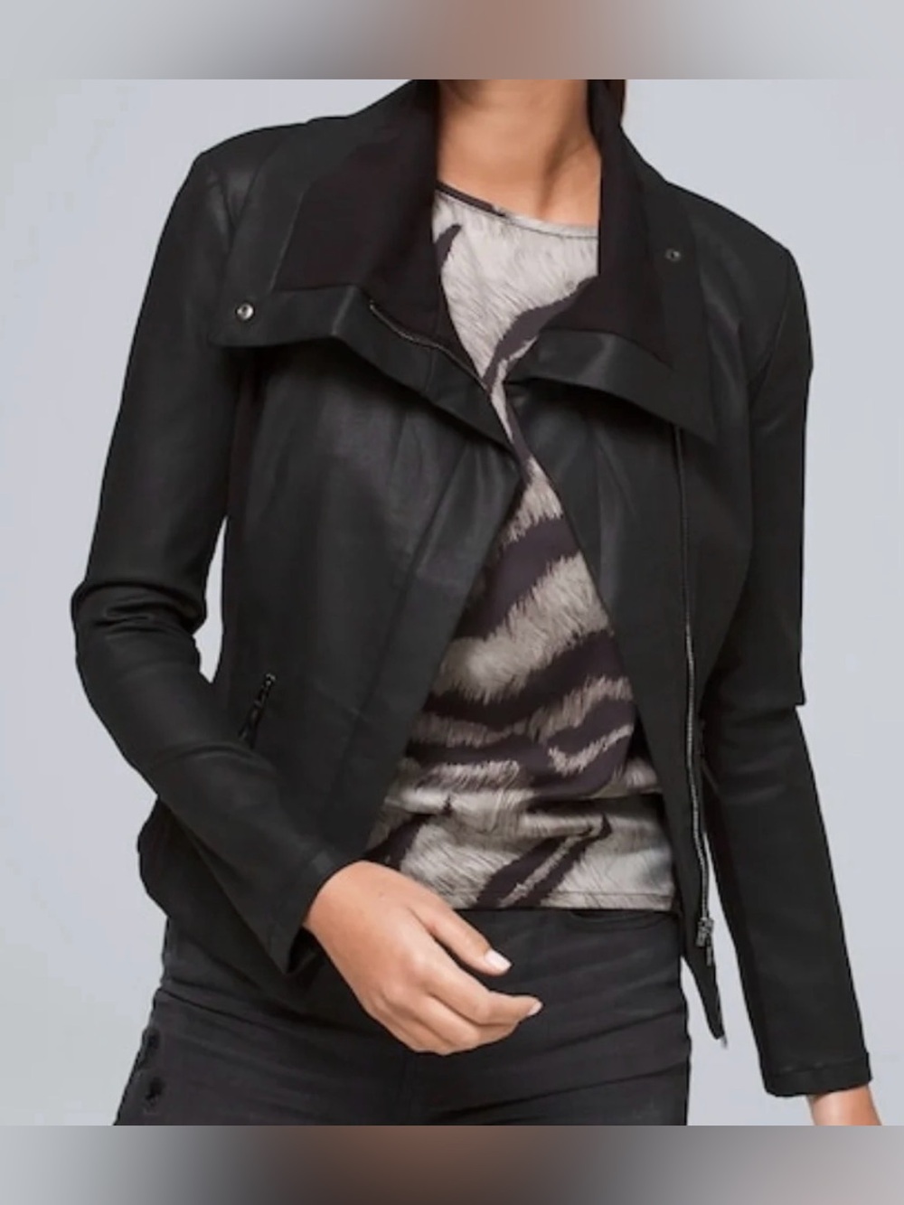 NWOT Coated Denim Jacket with Accentuating Collar from WHBM